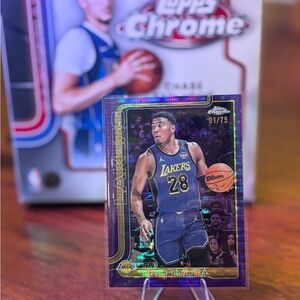 Lakers #28 Rui Hachimura Topps Chrome Purple Refractor 01/75 First Print